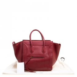 Pre Owned Celine Red Leather Medium Phantom Luggage Tote