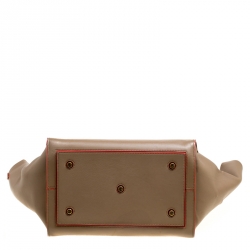 Pre Owned Celine Beige Leather Medium Tie Tote