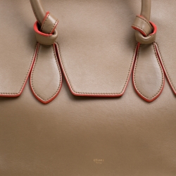 Pre Owned Celine Beige Leather Medium Tie Tote