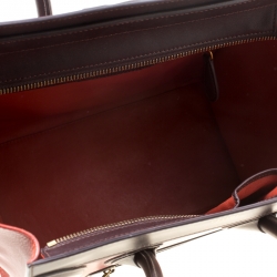 Pre Owned Celine Tri Color Leather Mini Luggage Tote