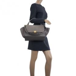 مملوكة مسبقًا Celine Grey Croc Embossed Leather Trapeze Luggage Tote