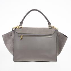 مملوكة مسبقًا Celine Grey Croc Embossed Leather Trapeze Luggage Tote