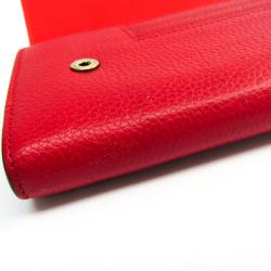 مملوكة مسبقًا Celine Red Drummed Leather Large Multifunction Flap Wallet 
