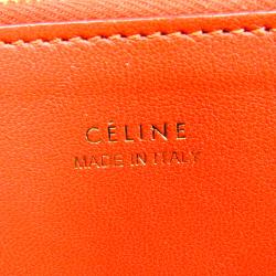 مملوكة مسبقًا Celine Red Drummed Leather Large Multifunction Flap Wallet 