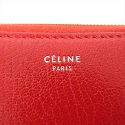 Pre Owned Celine Red Leather Large Zipped Wallet