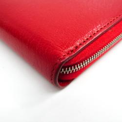 Pre Owned Celine Red Leather Large Zipped Wallet