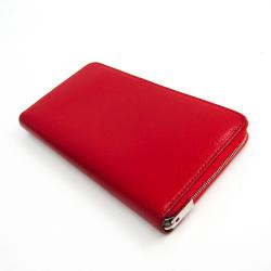 Pre Owned Celine Red Leather Large Zipped Wallet