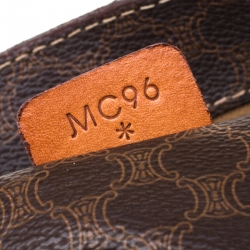 مملوكة مسبقًا Celine Brown Coated Canvas and Leather Macadam Shopper Tote