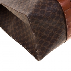 مملوكة مسبقًا Celine Brown Coated Canvas and Leather Macadam Shopper Tote
