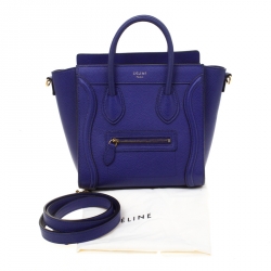 مملوكة مسبقًا حقيبة يد سيلين نانو لاغيدغ جلد أزرق