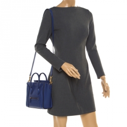 مملوكة مسبقًا حقيبة يد سيلين نانو لاغيدغ جلد أزرق