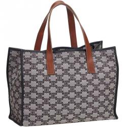 Pre Owned Celine Black Macadam Jacquard Tote Bag