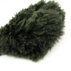 Pre Owned Celine Dark Green Shearling Small Chain Bag 