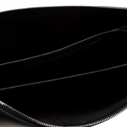 Pre Owned Celine Black Leather Trifold Chain Clutch