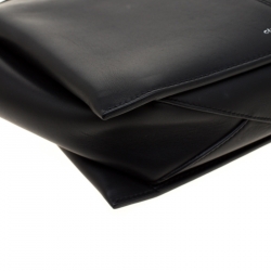 Pre Owned Celine Black Leather Trifold Chain Clutch