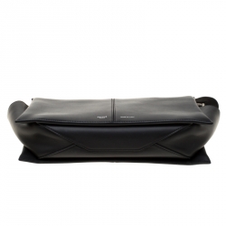 Pre Owned Celine Black Leather Trifold Chain Clutch