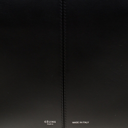 Pre Owned Celine Black Leather Trifold Chain Clutch