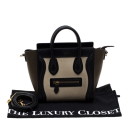 مملوكة مسبقًا حقيبة يد سيلين لاغدغ نانو جلد ثعبان خضراء