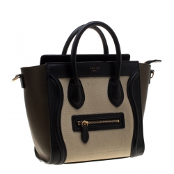 مملوكة مسبقًا حقيبة يد سيلين لاغدغ نانو جلد ثعبان خضراء