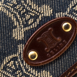 مملوكة مسبقًا Celine Blue/Brown Macadam Denim and Leather Compact Wallet