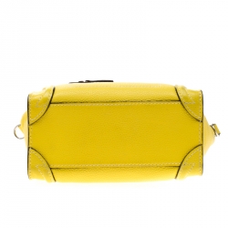 Pre Owned Celine Yellow Leather Nano Luggage Tote