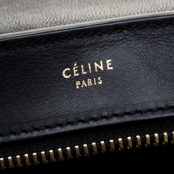 Pre Owned Celine Black/Green Leather and Suede Medium Trapeze Tote