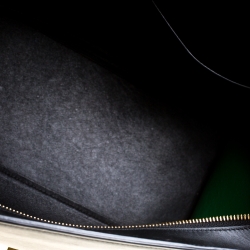 Pre Owned Celine Black/Green Leather and Suede Medium Trapeze Tote