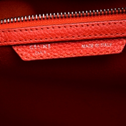 Pre Owned Celine Orange Leather Mini Luggage Tote