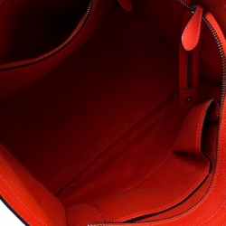 Pre Owned Celine Orange Leather Mini Luggage Tote