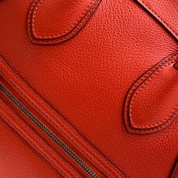 Pre Owned Celine Orange Leather Mini Luggage Tote