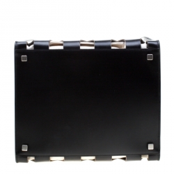 Pre Owned Celine Black Cutout Leather Medium Phantom Luggage Tote