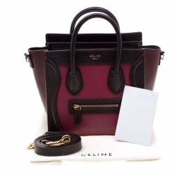 مملوكة مسبقًا Celine Tri Color Leather Nano Luggage Tote