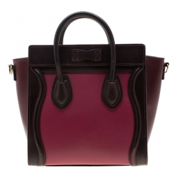 مملوكة مسبقًا Celine Tri Color Leather Nano Luggage Tote