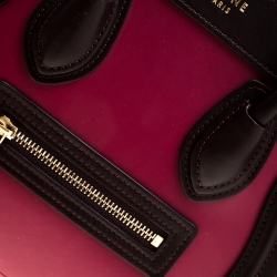 مملوكة مسبقًا Celine Tri Color Leather Nano Luggage Tote