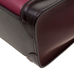 مملوكة مسبقًا Celine Tri Color Leather Nano Luggage Tote