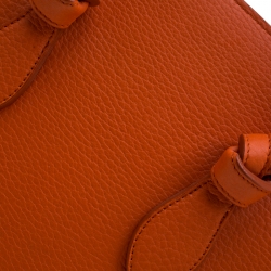 Pre Owned Celine Burnt Orange Leather Mini Tie Tote