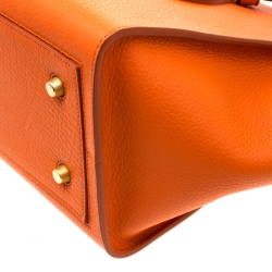 Pre Owned Celine Burnt Orange Leather Mini Tie Tote