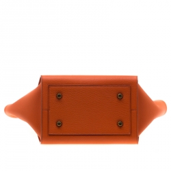 Pre Owned Celine Burnt Orange Leather Mini Tie Tote