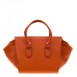 Pre Owned Celine Burnt Orange Leather Mini Tie Tote