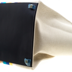 Pre Owned Celine Multicolor Striped Canvas Medium Phantom Luggage Tote