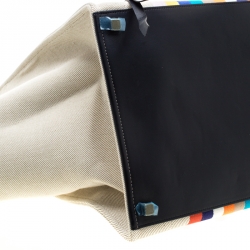Pre Owned Celine Multicolor Striped Canvas Medium Phantom Luggage Tote