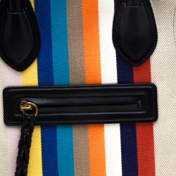 Pre Owned Celine Multicolor Striped Canvas Medium Phantom Luggage Tote