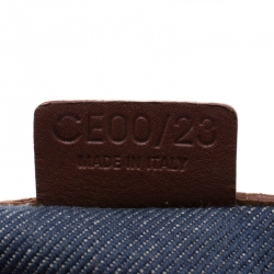 Pre Owned Celine Blue/Brown Macadam Denim and Leather Boogie Tote