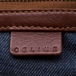 Pre Owned Celine Blue/Brown Macadam Denim and Leather Boogie Tote