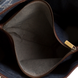 Pre Owned Celine Blue/Brown Macadam Denim and Leather Boogie Tote