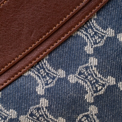 Pre Owned Celine Blue/Brown Macadam Denim and Leather Boogie Tote