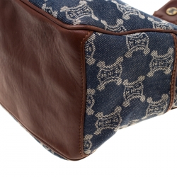 Pre Owned Celine Blue/Brown Macadam Denim and Leather Boogie Tote