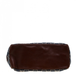 Pre Owned Celine Blue/Brown Macadam Denim and Leather Boogie Tote