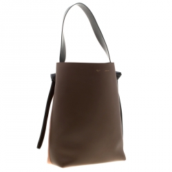 Pre Owned Celine Tri Color Leather Twisted Cabas Tote