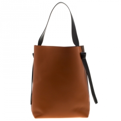 Pre Owned Celine Tri Color Leather Twisted Cabas Tote